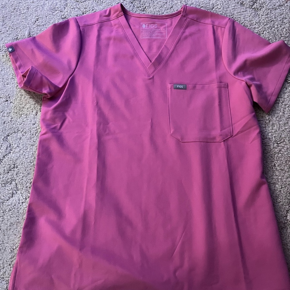Figs Catarina scrub top F*ing pink medium